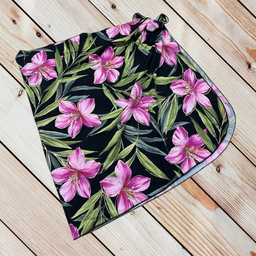 Longitude OS floral sarong coverup